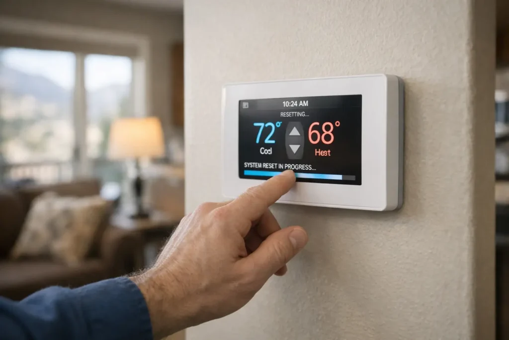 Resting the furnace thermostat to troubleshoot issues