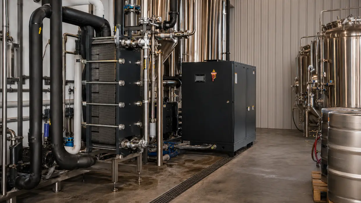Commercial brewery glycol system and refrigeration equipment supported by ATMS