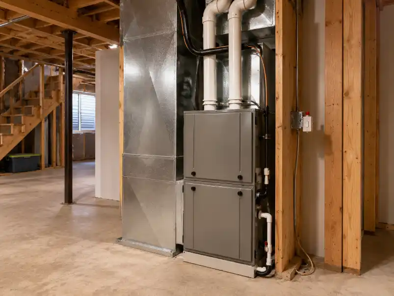 Residential heating service Colorado Springs with a high-efficiency gas furnace installed in a Colorado Springs home.