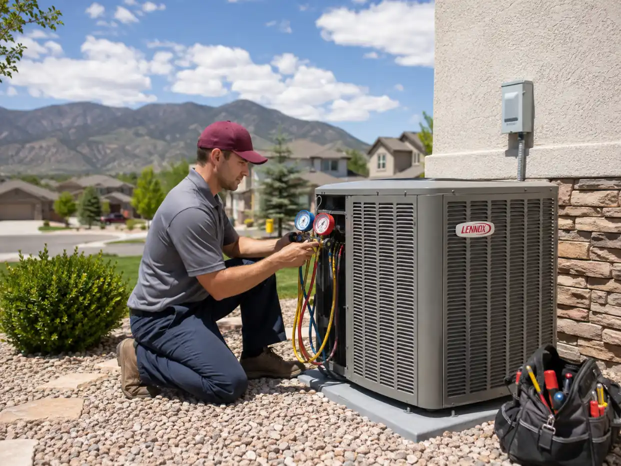 ATMS technician diagnosing residential air conditioning problems